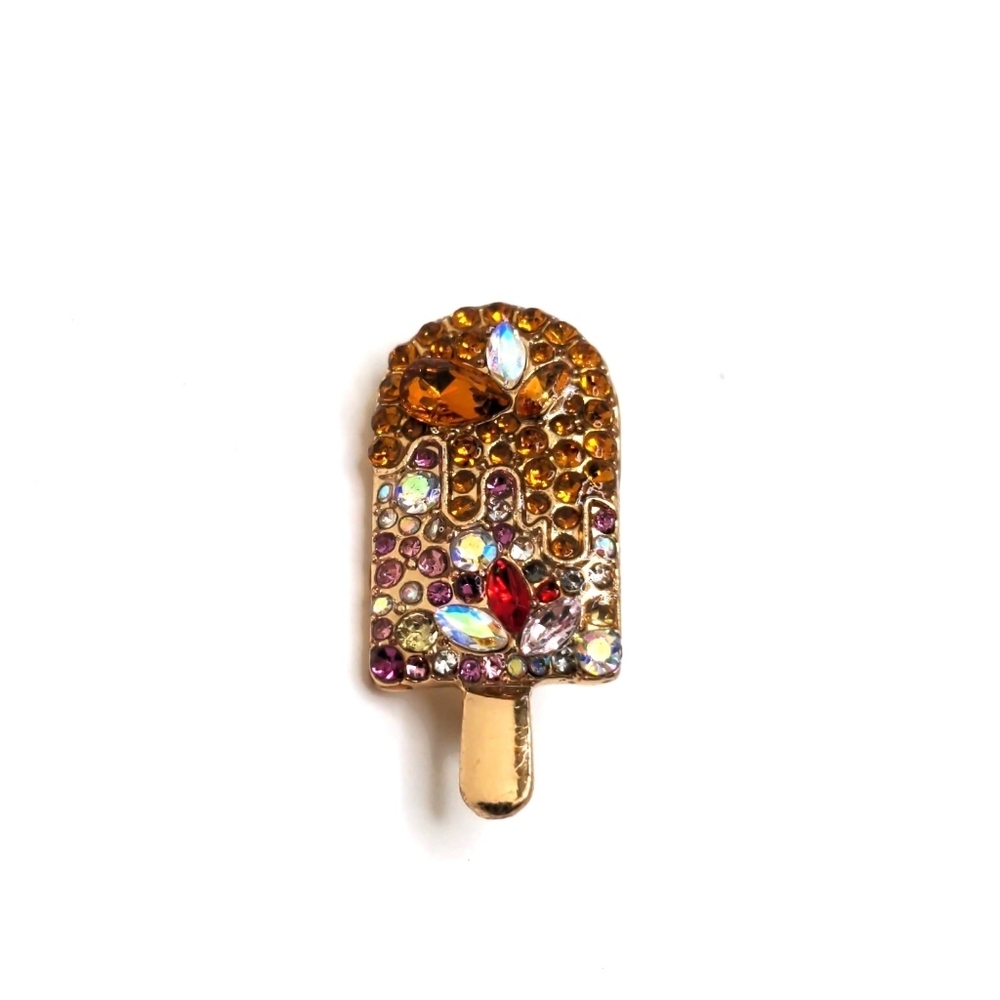 Crystal Popsicle Brooch with Colorful Gems